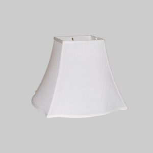 18" white fancy square shantung shade