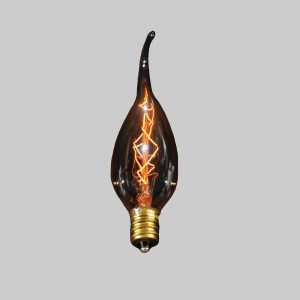 20 Watt Vintage Incandescent Candelabra Amber Flame Tip Bulb