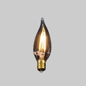 2 Watt LED Vintage Candelabra Clear Flame Tip Bulb